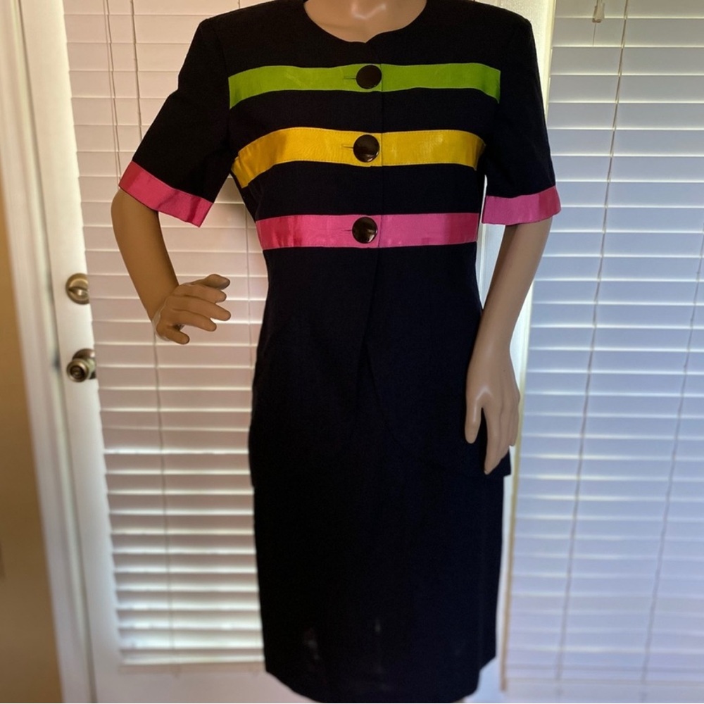 Vintage Retro 80s 90s Leslie Lucks Dress Sz 6 VGC